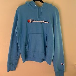 Bright Blue Reverse Weave Champion Hoodie